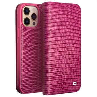 QIALINO iPhone 14 Pro Max:lle aito nahkakotelo Crocodile Texture Stand Lompakko Folio Flip Phone Cover