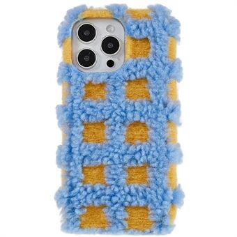 IPhone 14 Pro Max Square Grid Plush Contrast Color TPU -kotelolle putoamisen estävä suojakuori