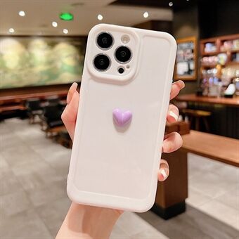 IPhone 14 Pro Max Pehmeä TPU Sormenjälkiä estävä puhelinkotelo 3D Love Heart Iskunkestävä kameran suojakuori