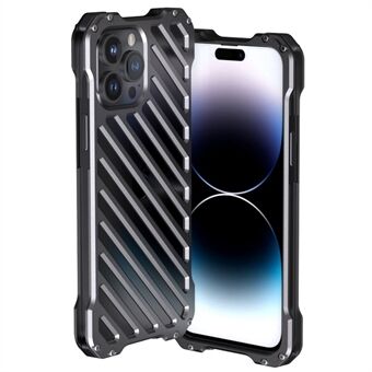 R-JUST RJ-50 Iskunkestävä puhelinkuori iPhone 14 Pro Max -puhelimelle, Armor Alumiiniseos metallirunko Ontto muotoilu Suojaava puhelimen takakansi linssisuojalla