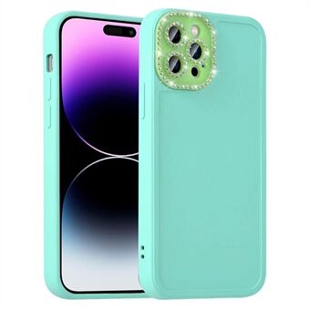 IPhone 14 Pro Max TPU + PC Iskunvaimennuspuhelinkotelolle tekojalokivi Decor Tarkat leikkaukset Kameran suojakuori