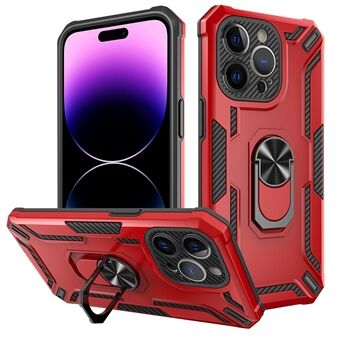 IPhone 14 Pro Max PC:lle + TPU Ring Kickstand -puhelinkotelolle putoamisen estävä puhelimen kansi