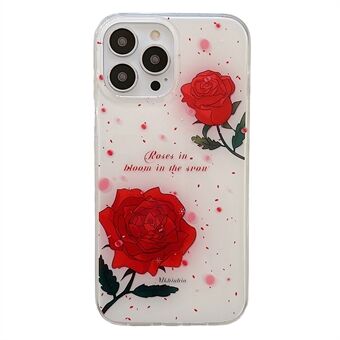 IPhone 14 Pro Max Rose Flower IMD -puhelinkotelolle Joustava TPU-pudotussuoja