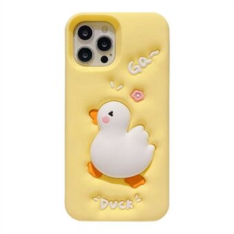 Silikonikotelo iPhone 14 Pro Maxille, 3D Cartoon Squeeze Duck Pattern Scratch puhelimen suojakuori