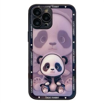 IPhone 14 Pro Maxin karkaistu lasi + TPU-puhelinkotelo Shadow Panda Pattern -kuvioinen kansi linssikalvolla