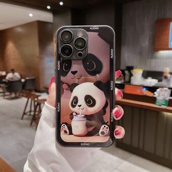 IPhone 14 Pro Max Panda Pattern -puhelimen suojakuori, karkaistu lasi Taka TPU-kehyskotelo ja linssisuoja