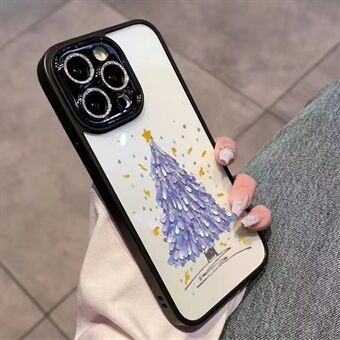 IPhone 14 Pro Max TPU:lle joulukuusikuvioinen kotelo Glitter Sparkles Ring kansi lasilla linssikalvolla