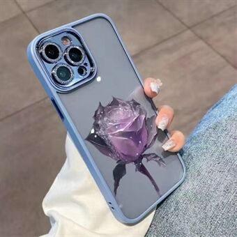 IPhone 14 Pro Max TPU Fantasy Crystal Rose -kuviokotelolle Glitter Camera Ring -puhelimen suojus linssikalvolla