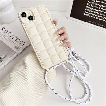 iPhone 15 -suojakotelon pudotussuojaus TPU-crossbody-puhelimen suojakuori, 3D-ruudullinen kuvio