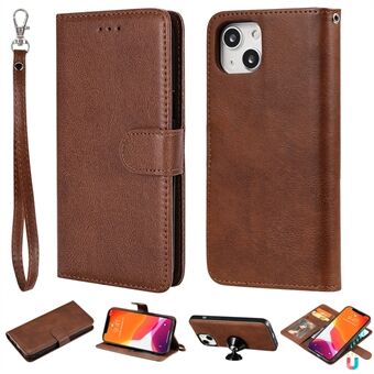 KT Leather Series-3 iPhone 15 -puhelimelle PU-nahkainen 2-in-1 lompakkokotelo, magneettisesti irrotettava