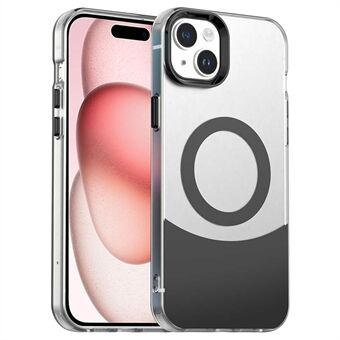 iPhone 15 -kotelo yhteensopiva MagSafen kanssa, värillinen IMD TPU+PET+PC -mobiilisuojus