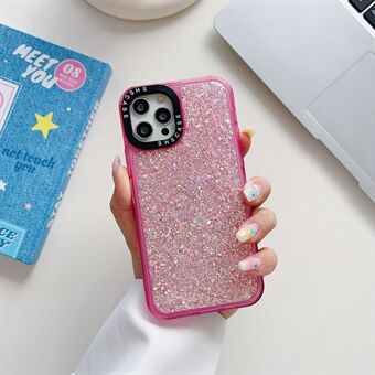 iPhone 15 Glitter Bling Epoxy -suojakuori, jossa PC+TPU-materiaali, kameran suojauskehys, pudotuksilta suojaava takakotelo