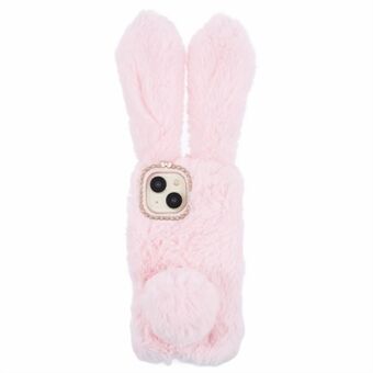 iPhone 15:lle Fluffy Bunny Ear -kotelo joustava TPU-suojakuori