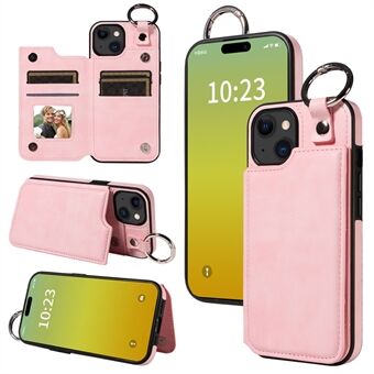 003 Anti-Drop Kickstand Case for iPhone 15 -kotelo PU+TPU-puhelimen suojaajalle