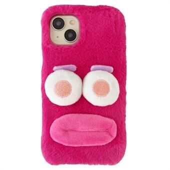 iPhone 15 -kotelon makkaramuotoinen huulikuvioinen pehmeä plush- ja TPU-puhelinkotelo