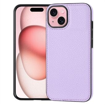 iPhone 15 -kotelolle Anti-drop Litchi -tekstuurinen PU-nahka+TPU -puhelimensuoja