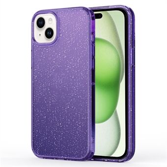 iPhone 15 matkapuhelinkotelon glitter-jauhekoristeinen läpinäkyvä TPU+PC-iskunkestävä suojus