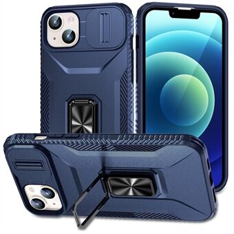 iPhone 15 Plus / 14 Plus Suojakuori Camshield Kickstand TPU+PC Luistamaton Puhelinkuori