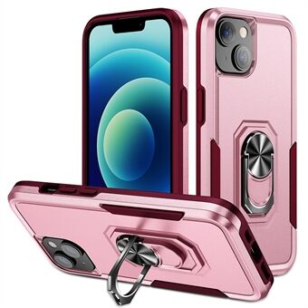 iPhone 15 Plus Ring Kickstand PC+TPU Taustakansi naarmuja estävä puhelinkotelo