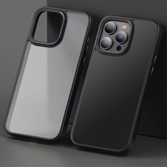 iPhone 15 Plus Skin-touch PC+TPU -kotelo, neljä kulmalla olevaa ilmatyynyyllä varustettua läpinäkyvää mattapintaista puhelinkoteloa