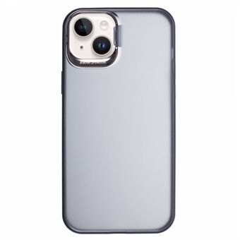 iPhone 15 Plus:lle Matte Non-Slip Puhelinkotelo Linssikehys Teline PC+TPU Hybridikotelo