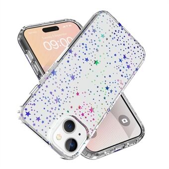 iPhone 15 Plus -kotelolle Hohtava laserkuviointiin perustuva paksunnettu PC + TPU -puhelin takakuori