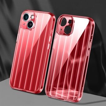 XUNDD Greya -sarjan suojakotelo iPhone 15 Plus -älypuhelimelle, PC+TPU-materiaali, raidallinen muotoilu, iskunkestävä kansi