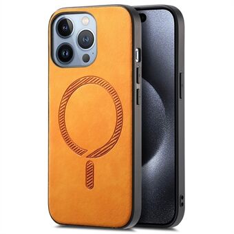 iPhone 15 Pro -nahkainen takakuori, yhteensopiva MagSafe Skin-Touch -puhelinkotelon kanssa