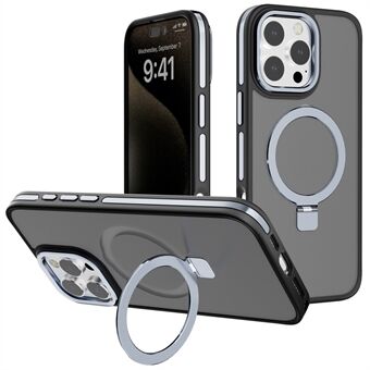 C1 Sarja iPhone 15 Pro -kotelolle Magneettisesti Säädettävä Tukijalka TPU+PC Ihon Tuntoinen Puhelinkotelo