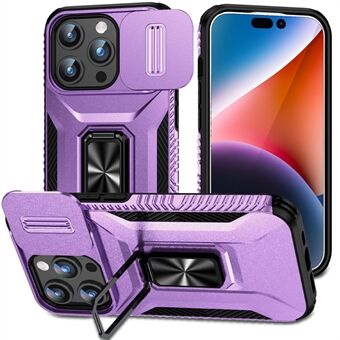 iPhone 15 Pro -kotelolle Camshield Kickstand TPU+PC liukumaton puhelimen kansi