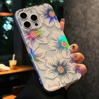 iPhone 15 Pro -kotelo Laser Flower IMD PC+TPU läpinäkyvä puhelinkotelo