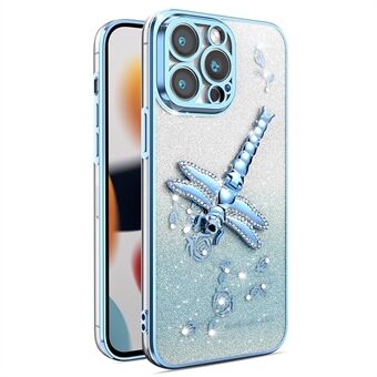 KADEM iPhone 15 Pro -kuori Sudenkorento Kickstand TPU Kukkia Glitter Puhelinkotelo