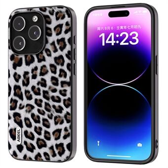 ABEEL iPhone 15 Pro suojaava puhelinkotelo leopardikuvioisella PU-nahalla + TPU + PC-takakansi