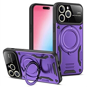 Ring Kickstand Magnetic Case for iPhone 15 Pro, PC+TPU-puhelinkotelo yhteensopiva MagSafen kanssa.