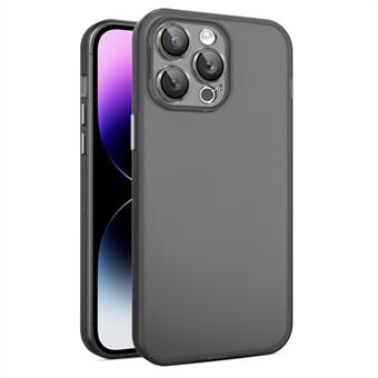 iPhone 15 Pro -läpinäkyvä mattakotelo PC+TPU Skin-touch -päällysteellä ja lasilinssikalvolla