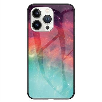 iPhone 15 Pro -lasikalvo+PC+TPU-suojaava kotelo Tähtitaivas-kuosilla puhelimen kuori