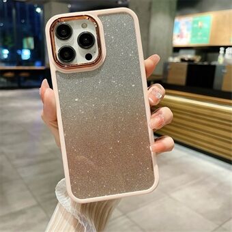 iPhone 15 Pro:n Gradient Glitter kiiltävä kansi 2-in-1 Hybrid Hard Acrylic Soft TPU suojaava puhelinkotelo