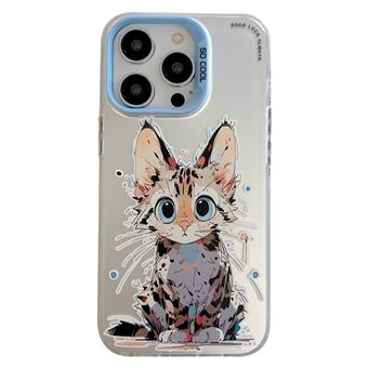 iPhone 15 Pro -puhelimen kotelo PC+TPU-materiaalia, graffitilla koristeltu eläinkuviointi