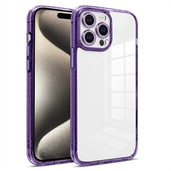 iPhone 15 Pro -tietokone + TPU + lasi-puhelinkuori kimaltavalla jauheella varustettuna