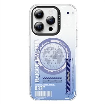 RAIGOR INVERSE Mecha Magnetic -sarjan iPhone 15 Pro -kotelo IMD TPU+PC -suojus yhteensopiva MagSafen kanssa.