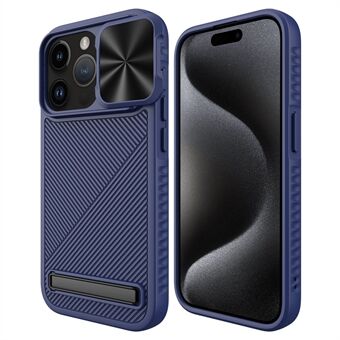 iPhone 15 Pro Kickstand Case Slide Lens Lid Puhelimen kansi, joka on yhteensopiva MagSafen kanssa.