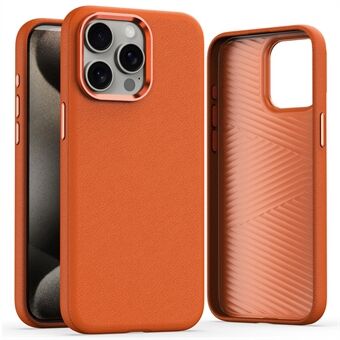 iPhone 15 Pro Max Slim Case -vyöhykepuolustusluokan PC+PU-puhelinkotelo metallisella linssikehyksellä