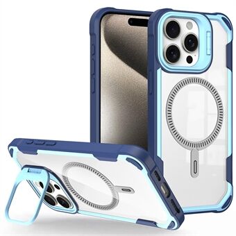 iPhone 15 Pro Maxin kotelo PC+TPU+akryylitakakansi linssitelineellä, yhteensopiva MagSafen kanssa