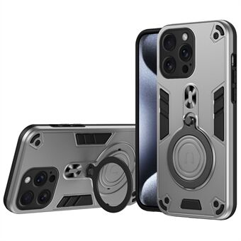 iPhone 15 Pro Max Kuori Käännettävällä Telineellä PC+TPU Pudotussuojattu Puhelinkotelo