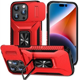 iPhone 15 Pro Max -kuori Camshield Kickstand TPU+PC -liukumaton puhelimen suojakuori