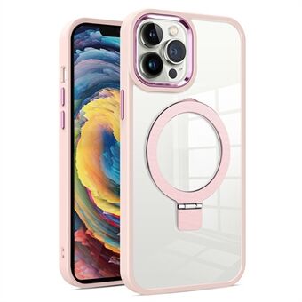 iPhone 15 Pro Max -magneettinen renkaalla varustettu tukijalka ja läpinäkyvä PC+TPU-takuukuori