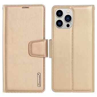 HANMAN Mill -sarja iPhone 15 Pro Max Slim-Fit PU-nahkainen suojakuori, jossa on teline ja lompakkoominaisuudet