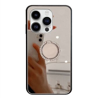 iPhone 15 Pro Max -kotelolle peilipintainen TPU + PC -materiaalista valmistettu naarmuuntumaton puhelimen tukijalka-kotelo