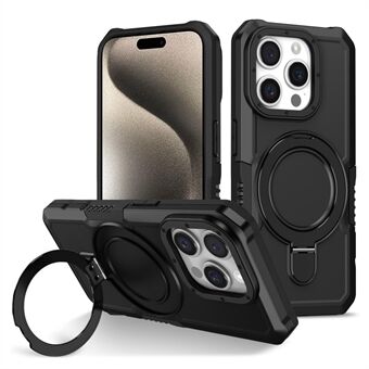 iPhone 15 Pro Max Ring Kickstand -kotelo TPU + PC -magneettisella puhelinkannella