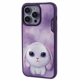 NIMMY Big Eyes Pet Series iPhone 15 Pro Max -kirjailtu kotelo PU-nahka puhelimen taakse